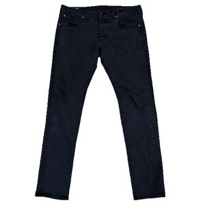 G-Star Raw Jeans Mens 34x34 (36x32) Black Slim Fit Straight 3301 Denim Pockets